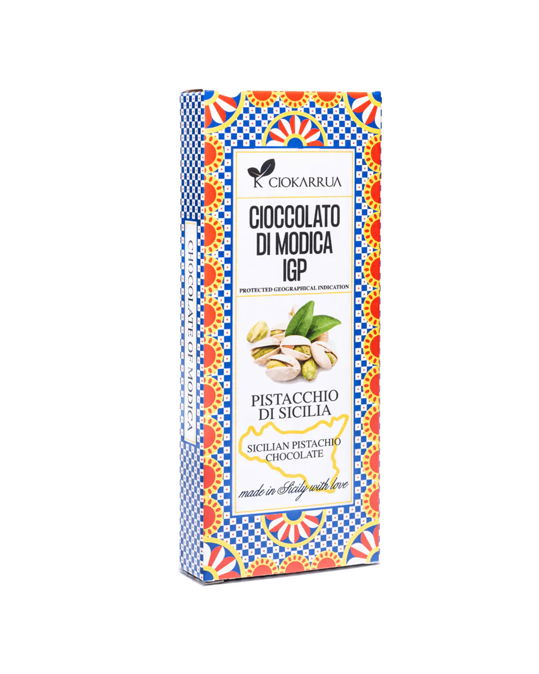 Cioccolato di Modica IGP al Pistacchio di Sicilia Bio - Ciokarrua